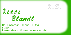 kitti blandl business card